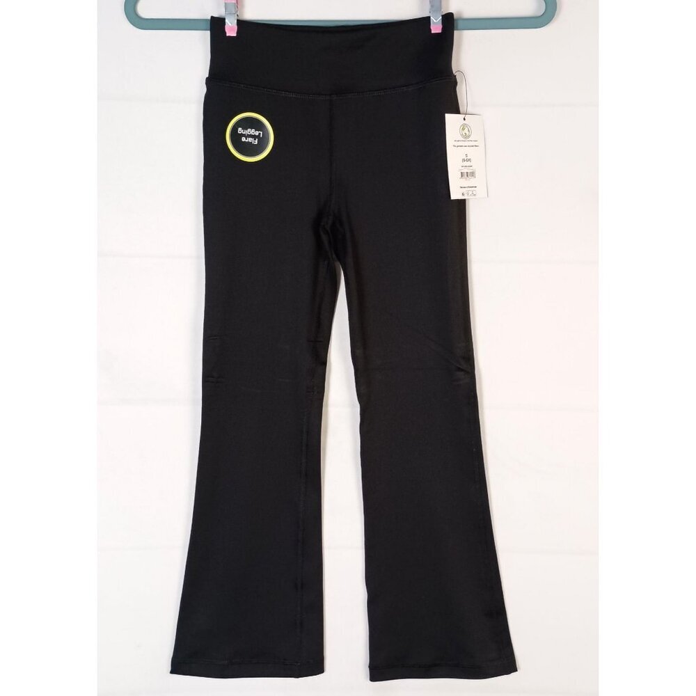 Athletic Works Girls Black Flare Leggings Size 6-6X NWT Stretch - Picture 1 of 5